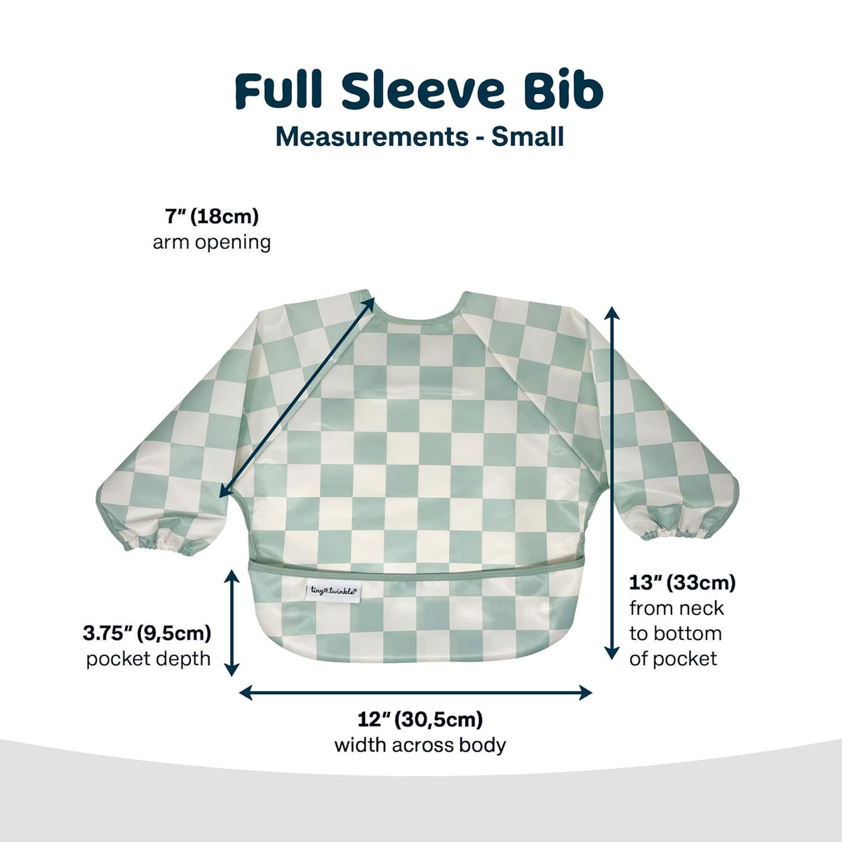Tiny Twinkle Mess Proof Baby Bib,Waterproof Smock Baby Bib for Eating,Machine Washable Long Sleeve