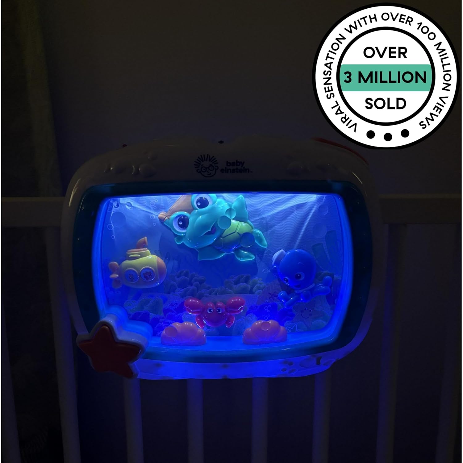 Baby Einstein Sea Dreams Soother Musical Crib Toy and Sound Machine, Newborn and up