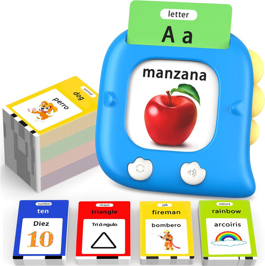 Kidzdo 520 Bilingual Spanish English Talking Flash Cards, Christmas Birthday Gifts for 2 3 4 5 6
