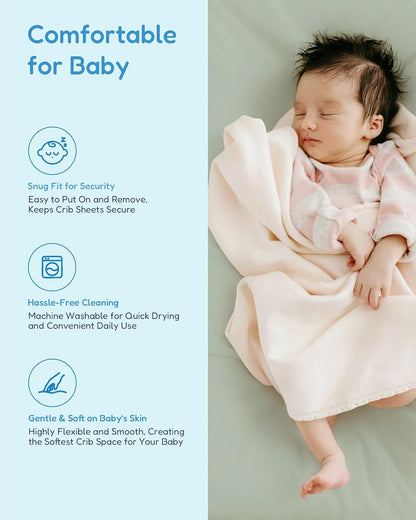 Baby Crib Sheets for Standard Crib Mattress - Green+Giraff, Soft Jersey Knit, Safe and Snug, for