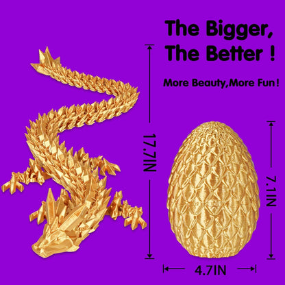 Large Dragon Eggs with Dragon Inside, 3D Printed Surprise Funny Gifts for Kids, Articulated Dragon