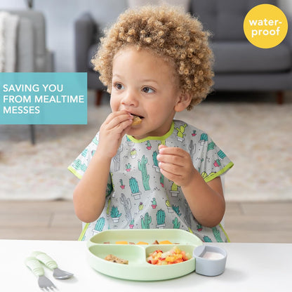 Bumkins Bibs - Toddler Bibs, Waterproof, Large for 1-3 Years, Short Sleeve