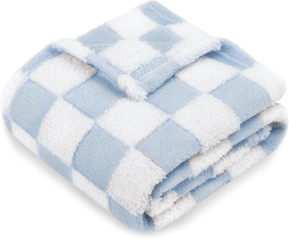 HOMRITAR Checkered Baby Blanket for Boys Girls Warm Cozy Reversible Checkerboard Toddler Blankets