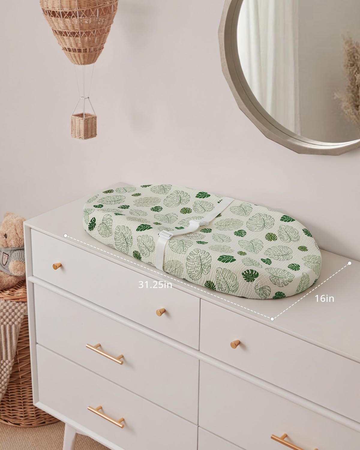 Blissful Diary Muslin Baby Changing Pad with Waterproof Lining Foam, Diaper Changing Table Pad with