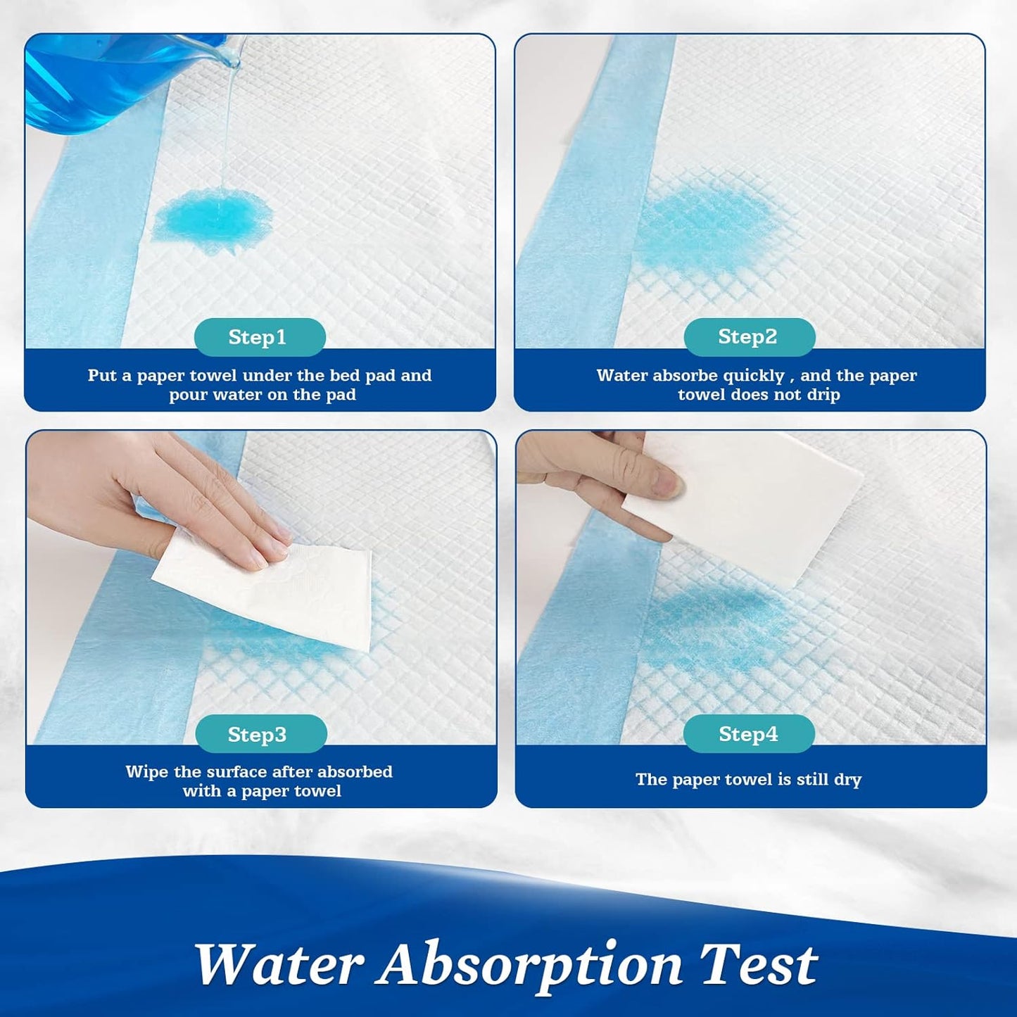 Premium Chucks Pads Disposable 23"x36" (50 Count) , Leakproof Adults Incontinence Bed Pads, Heavy