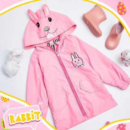 2 Pcs Toddler Raincoat Rain Boots Set Kids Baby Cartoon Hoodie Zipper Jacket Short Rain Shoes for