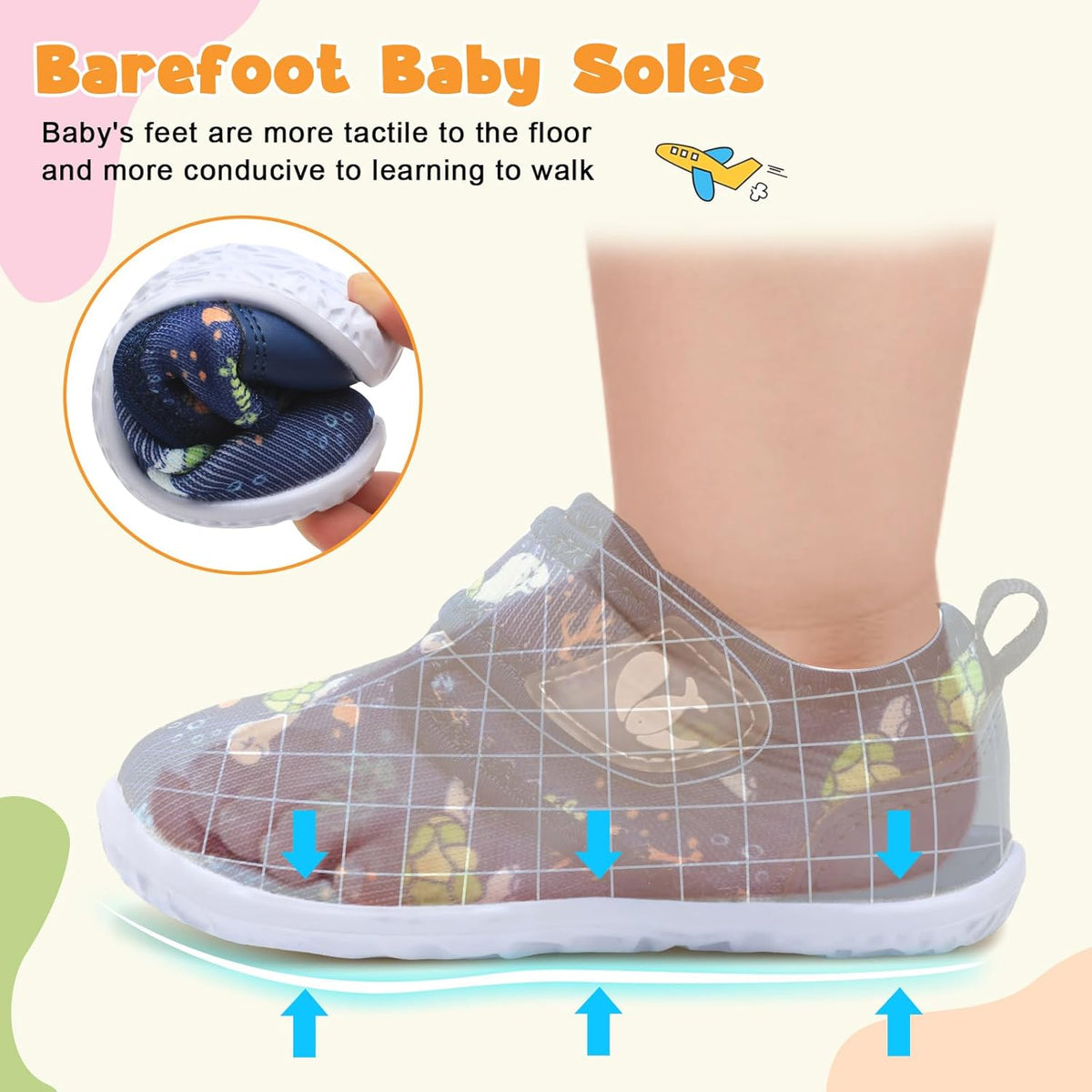 FEETCITY Baby Walking Shoes Barefoot Baby Shoes Infant Sneakers Newborn Crib Shoe Lightweight