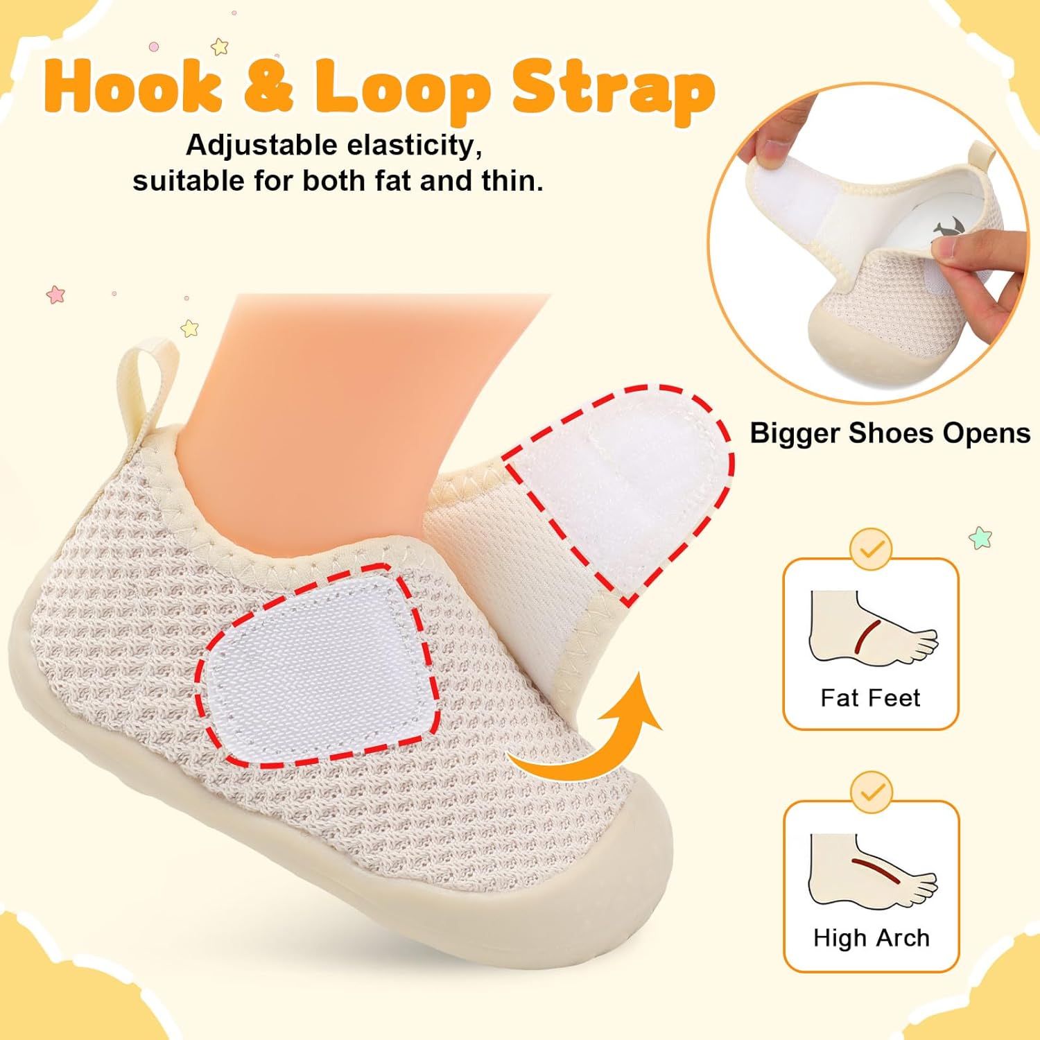 FEETCITY Baby First Walking Shoes Wide Baby Shoes Infant Sneakers Newborn Crib Shoe Barefoot