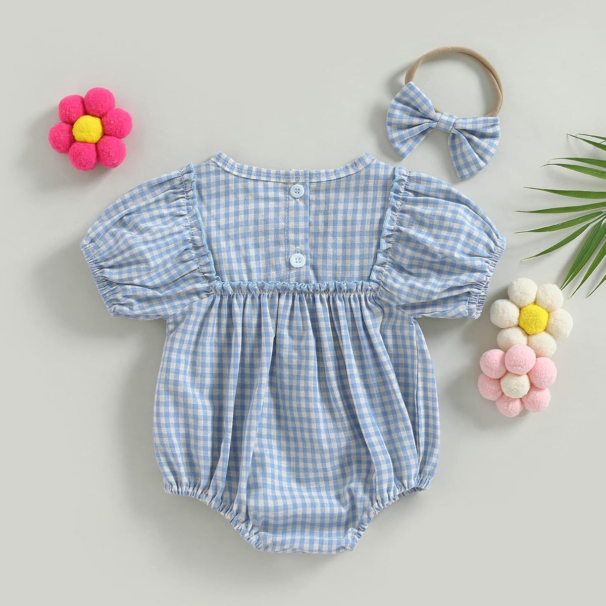 Douhoow Infant Baby Girl Plaid Romper Baby Sweatshirt Romper Ruffle Festival Clothes Fall Winter