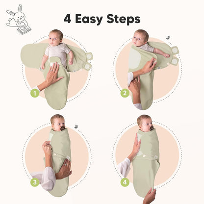 3-Pack Organic Baby Swaddle Sleep Sacks - Swaddles for Newborns, Infant 0-3 Months, Baby Girls