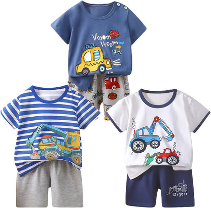 Toddler Baby Boy Clothes for 2t 3t Boys Cute Summer Short Sleeve T-Shirt Tops Shorts Clothes Sets