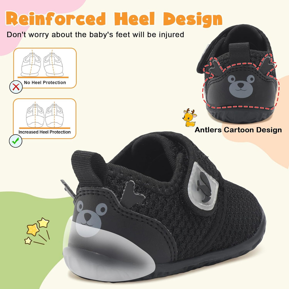 FEETCITY Baby Walking Shoes Barefoot Baby Shoes Infant Sneakers Newborn Crib Shoe Lightweight