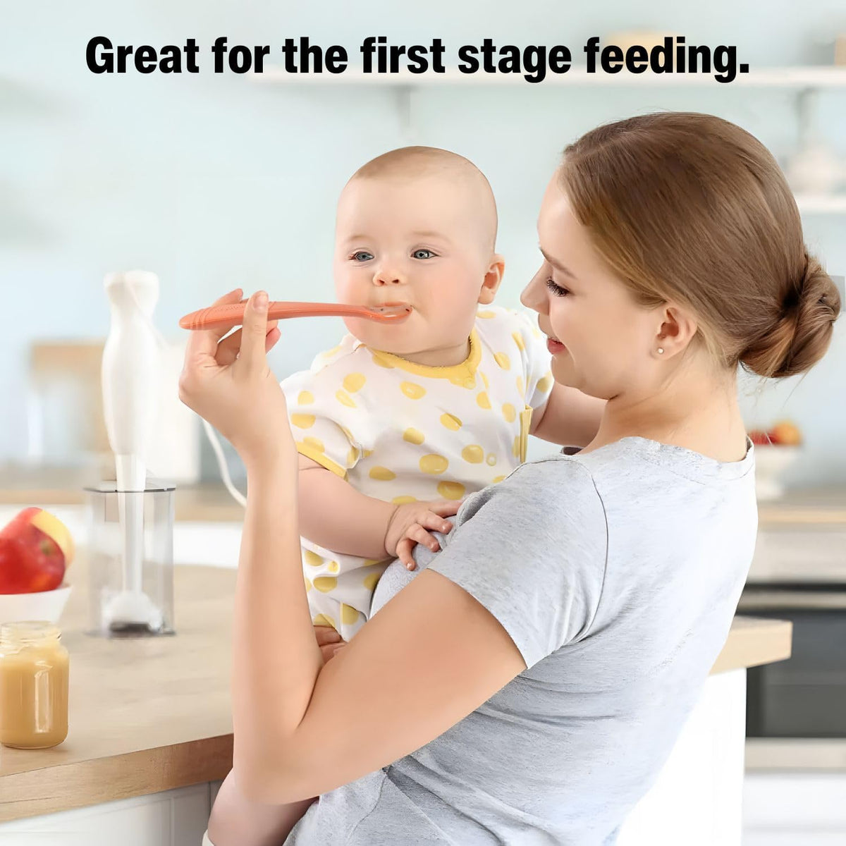 PandaEar 7 Pack Silicone Baby Feeding Spoons, First Stage Training Spoon Infant Utensils Feeding