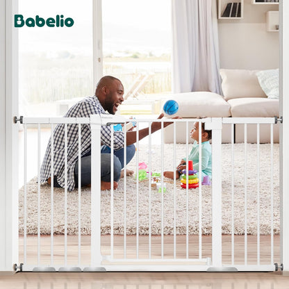 BABELIO 36" Tall Baby Gate, 29-55" Auto Close Pressure Mounted Dog Gate for Doorways & Hallway