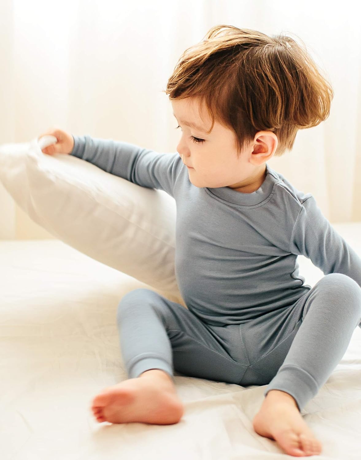 VAENAIT 6M-12Y Toddler Toddler Kids Toddler Girls Boys Soft Comfy Modal Tencel Solid Raglan