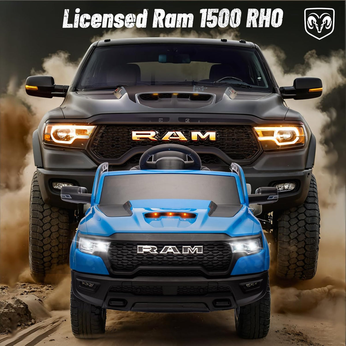 Licensed Ram 1500 Ride on Toys for Kids 4-8, Ride-on Electric Car for Kids with Remote Control