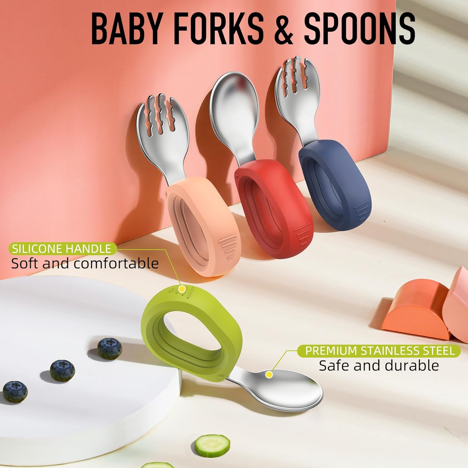 Toddler Utensils Baby Utensils Toddler Forks and Spoons Baby Forks and Spoons Set Kids Stainless