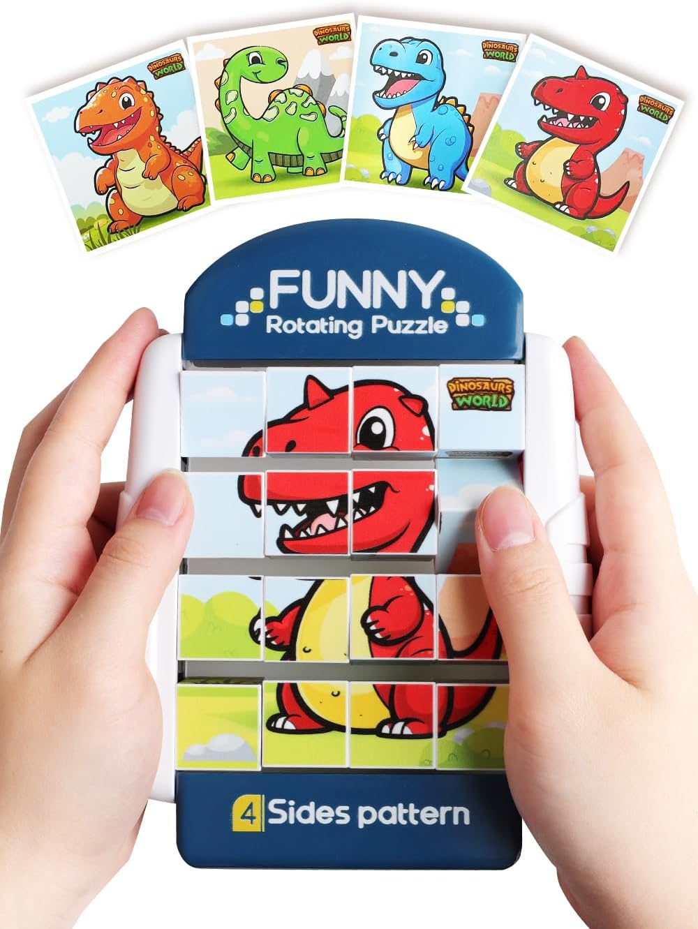 16-Piece Rotating Puzzles for Kids 4-6, Toddlers Puzzles 2-4, Road Trip, Airplane Activities Game