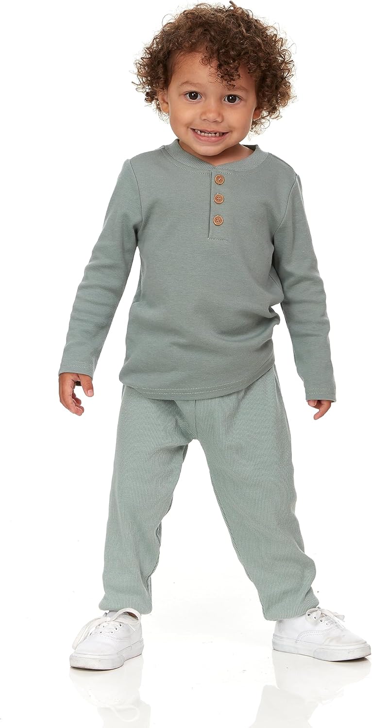 Cudlie 5-Pack Baby/Toddler Boys Jogger Pants - Lightweight Tapered Sweatpants - Lounge Jogger for