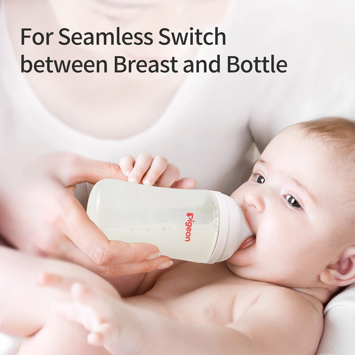Pigeon PP Nursing Bottle Wide Neck, Anti-Colic, Streamlined Body, Natural Feel, Easy to Clean, 5.4