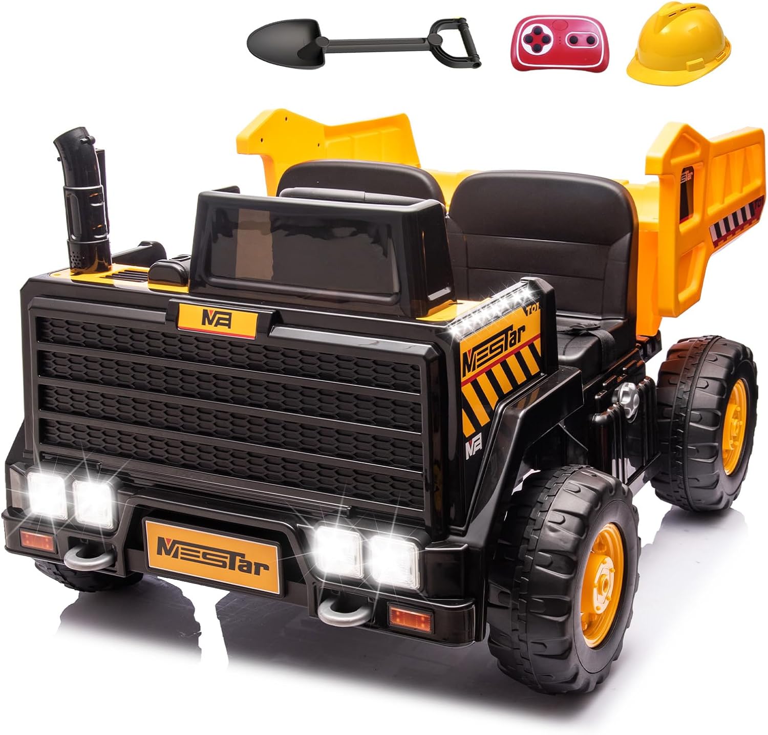 24V Ride On Dump Truck, 24inch-2 Seater Ride On Car for Kids w/Remote Control 4WD/2WD Up to 5 Mph