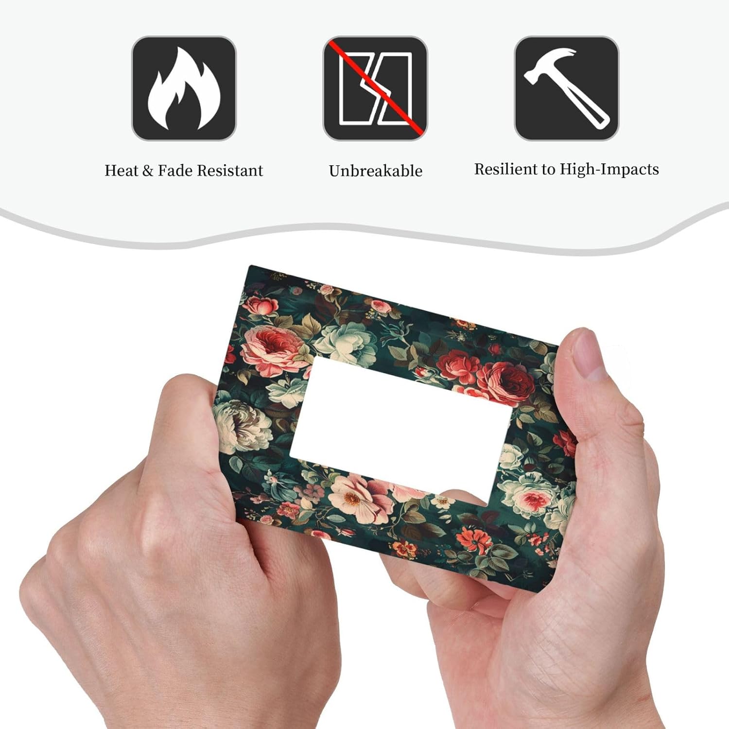 Decorative Outlet Covers Baroque Vintage Peony Flower Floral 1 Gang Single Rocker Light Switch