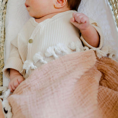 Crane Baby 6-Layer Quilt Muslin Swaddle Blanket, Soft Cotton Lightweight Nursery and Stroller