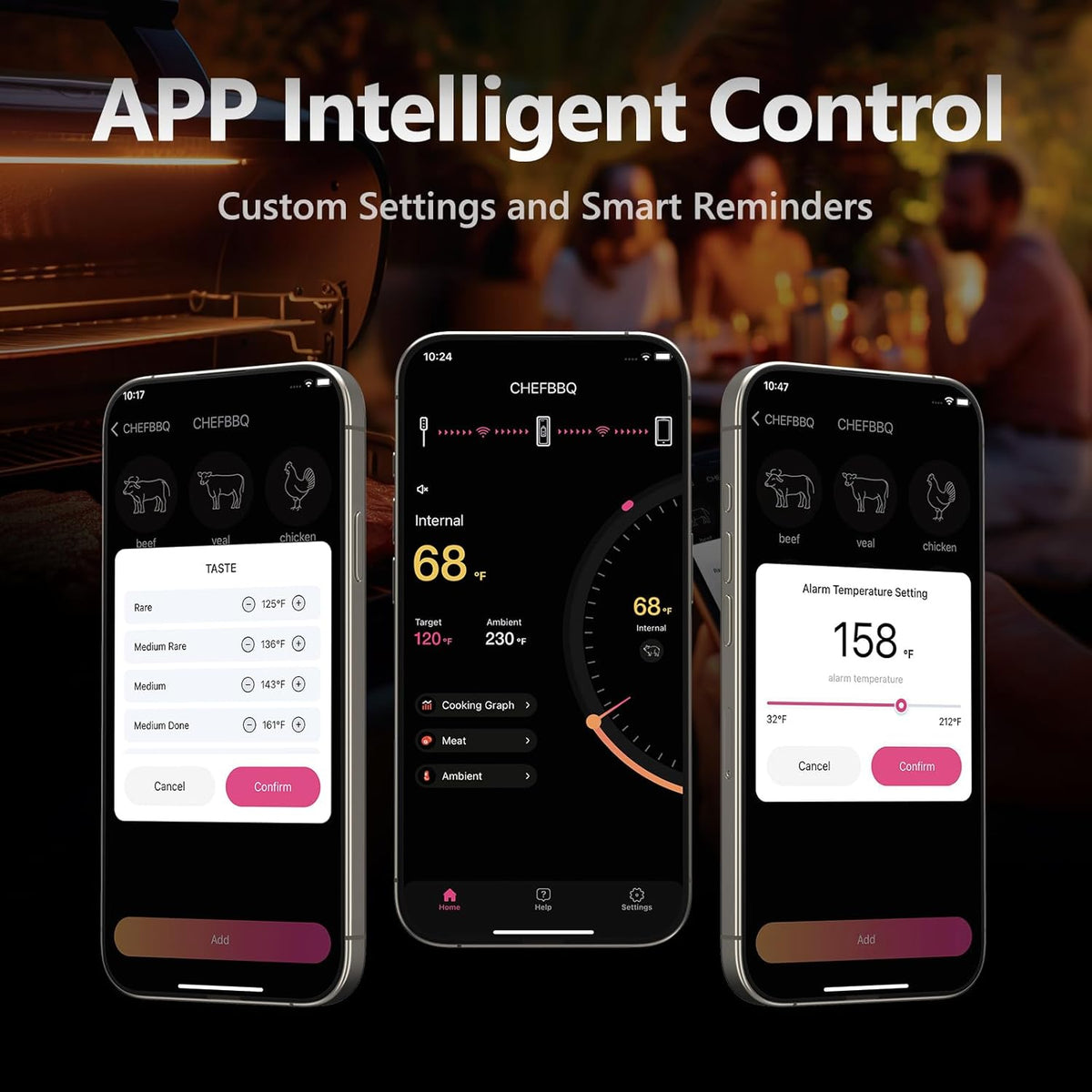 Wireless Meat Thermometer Digital 800FT Long Range Food Thermometer with Bluetooth Thinner Meat