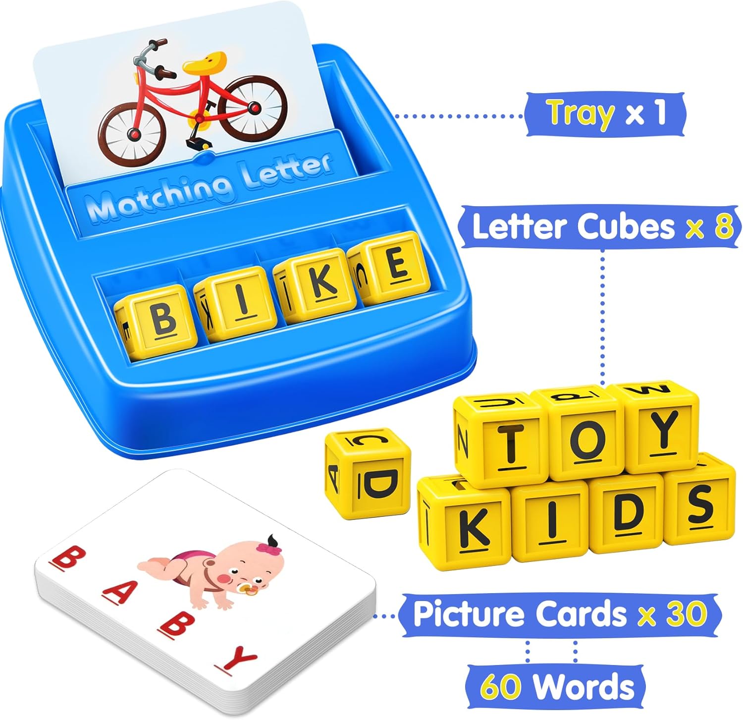 Educational Toys for 3 4 5 Year Old Boys Gift, Matching Letter Game Preschool ABC Learning Toys for