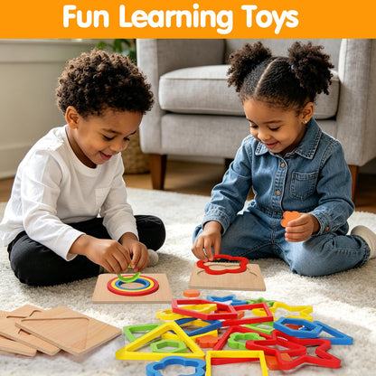 Toddler Puzzles Montessori Toy Wooden Shape Sorting Puzzle Educational Toy