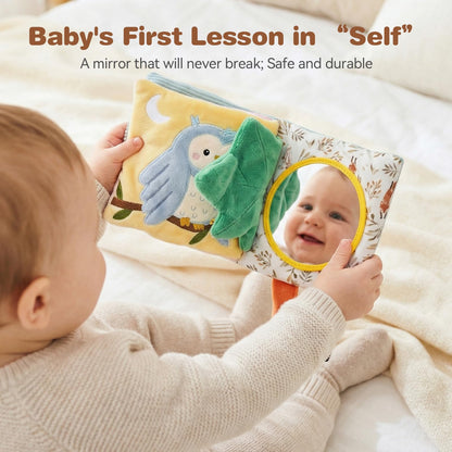 Macabaka Montessori Soft Baby Book - Sensory Book for Babies 0-12 Months with Crinkle Paper, Touch