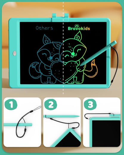 Bravokids 10 Inch LCD Writing Tablet for 3 Year Olds - Electronic Drawing Pad and Doodle Board as