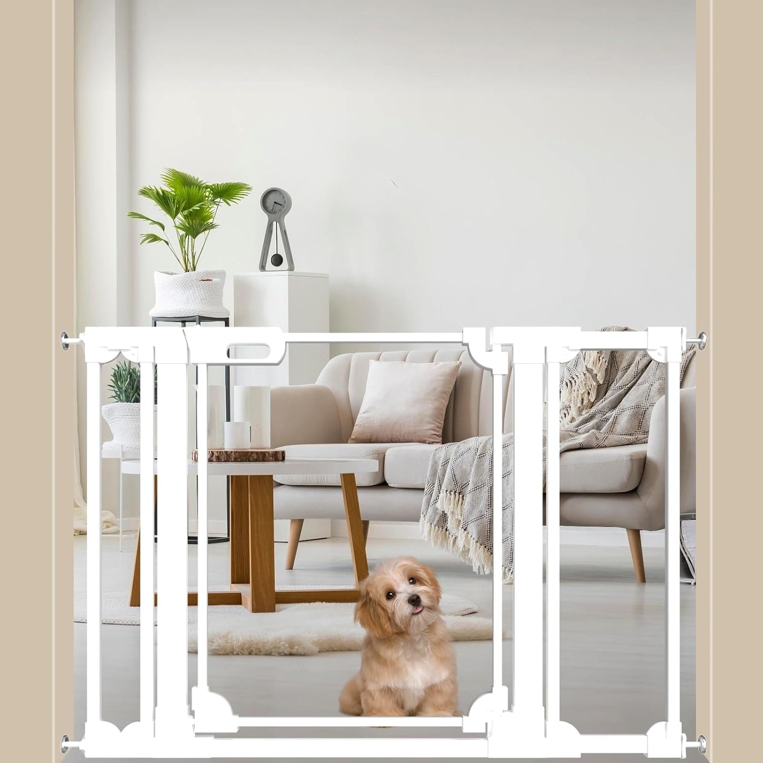 WAOWAO Clear Baby Gate for Stairs Modern Design Acrylic Auto Close Pet Gate, 29.52-47.24" Wide