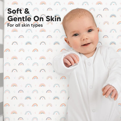 KeaBabies 2-Pack Organic Crib Sheets for Boys, Girls - 52x28 Fitted Crib Mattress Sheet Neutral