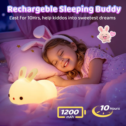 Bunny Night Light for Kids Lamp Cute Lamp, Kawaii 16 Colors Baby Night Lights for Baby Nursery,Soft