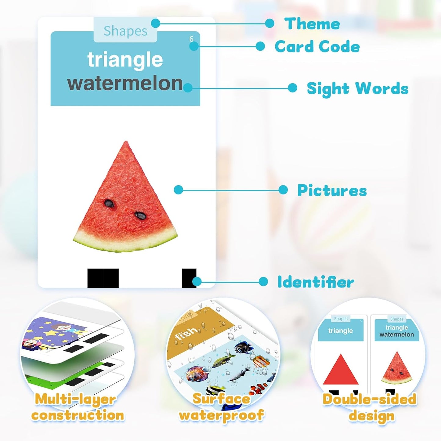 Toddlers Talking Flash Cards with American accent & 288 Sight Words, Speech Therapy Toys for 3 4 5