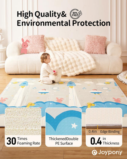 Baby Play Mat, 71x59 Inch Foldable Play Mats for Babies and Toddlers, Waterproof & Anti-Slip