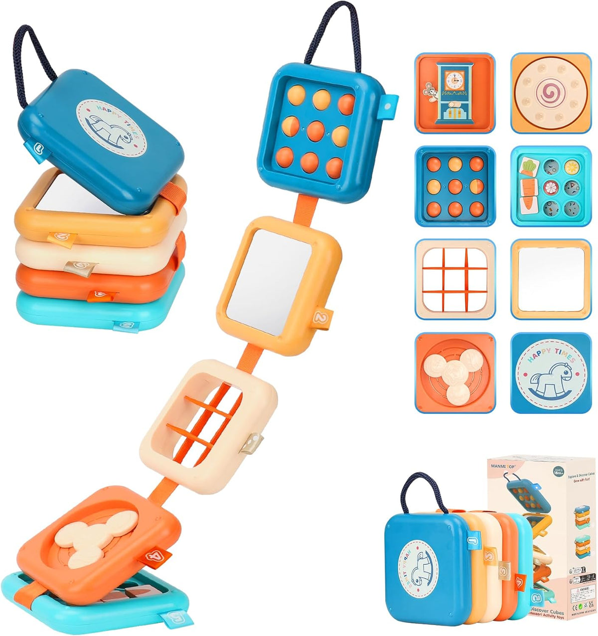 Busy Board for 1 Year Old, Travel Toys for Toddler 1-3, Montessori Busy Board Busy Cube, Toys Gifts