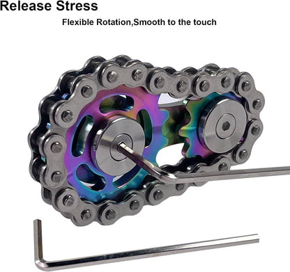 Chain Gear Fidget Spinner, Metal Sprocket Chain Fidget Toy, Stress Anxiety Relief Fidget Toy, Bike