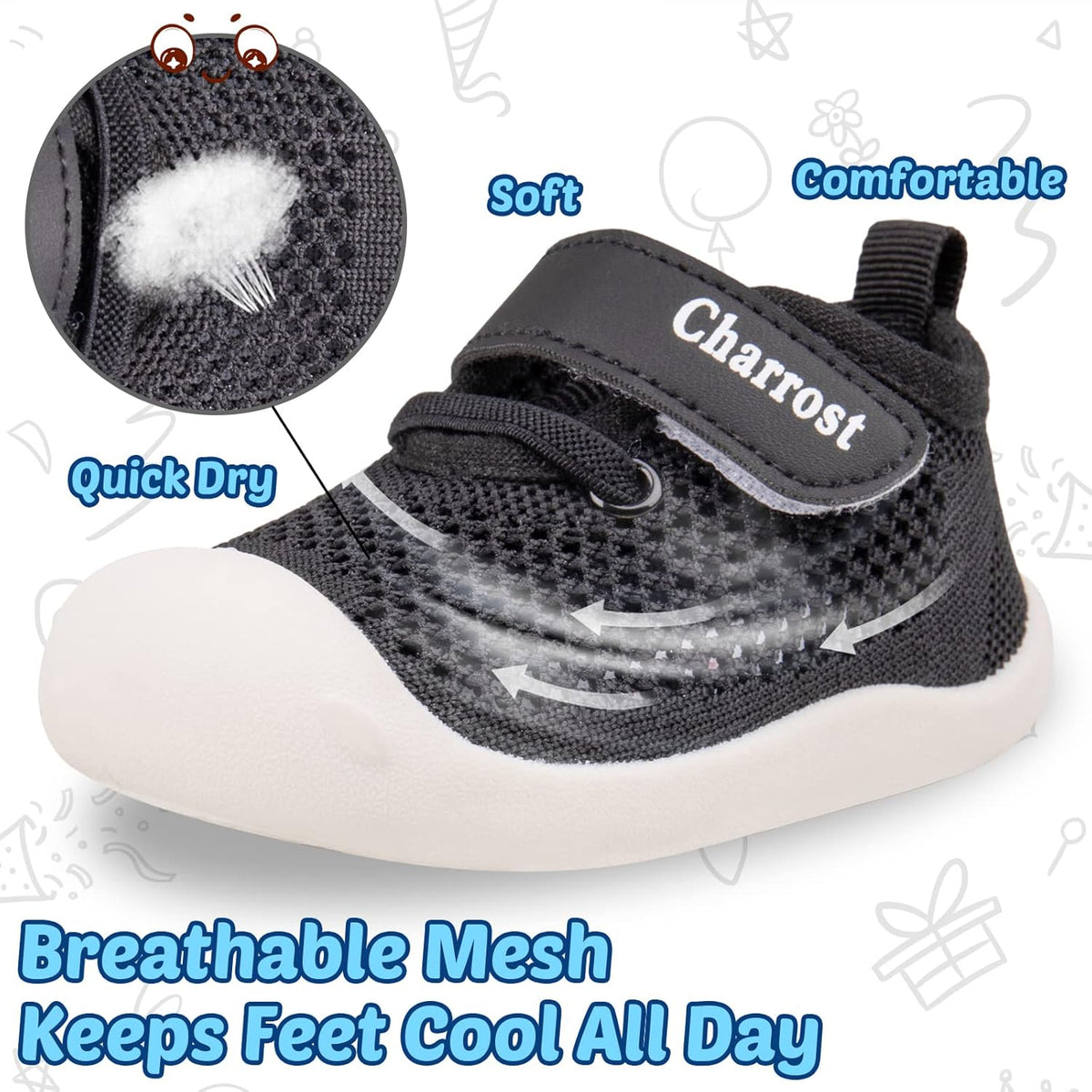 Baby First-Walking Shoes 1-4 Years Kid Shoes Trainers Toddler Infant Boys Girls Soft Sole Non Slip