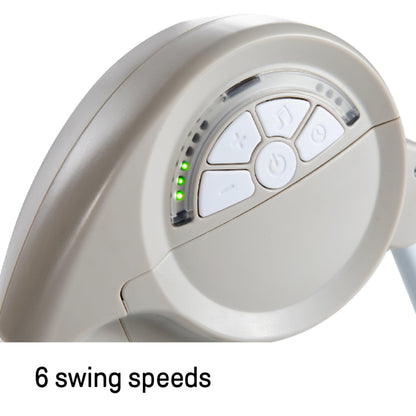 Ingenuity Soothe 'n Delight Compact Portable 6-Speed Plush Baby Swing with Music, Folds Easy, 0-9