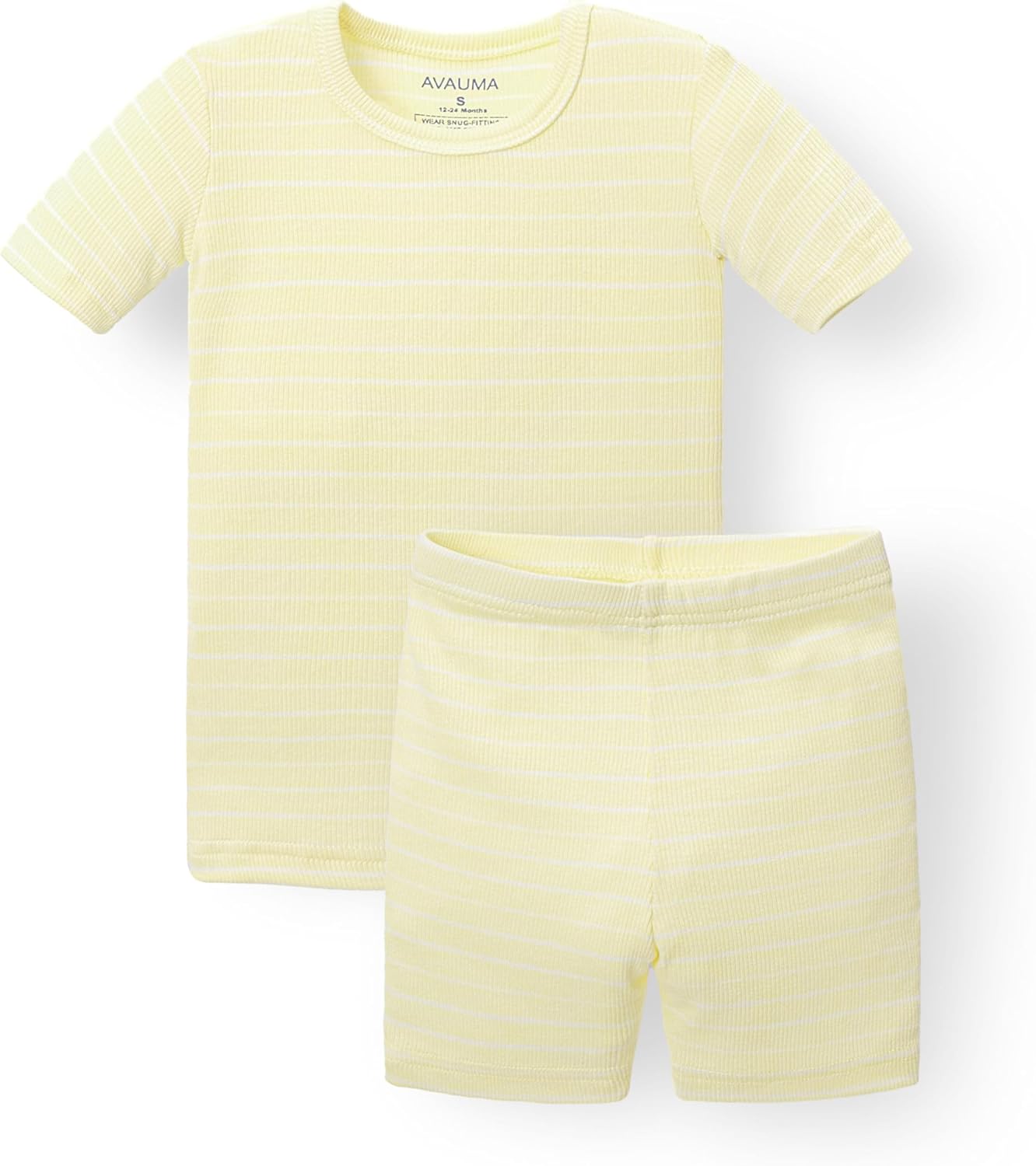 AVAUMA Stripe Pattern Baby Boys Girls Pajama Set Kids Toddler Snug fit Ribbed Sleepwear pjs for