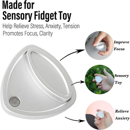 FREELOVE Pivot Magnetic Fidget Slider, Metal Worry Coin Haptic Clicker for Adults, Triangle