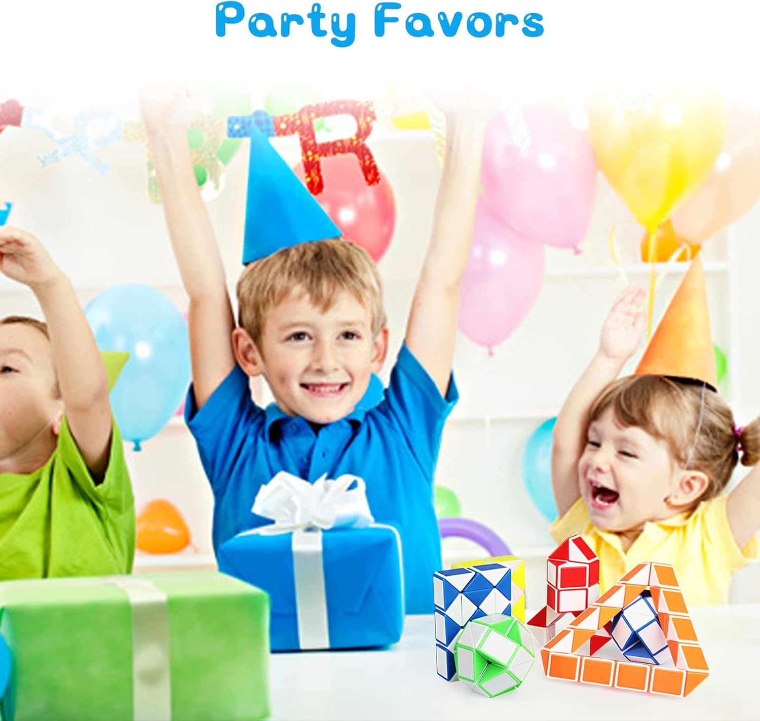 Ganowo 24 Pack Fidget Snake Cube, Mini Twist Puzzle Party Bag Fillers Bulk Toys for Kids Teens