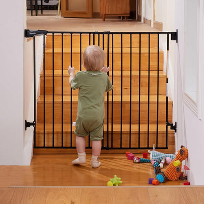 Babelio 34" Extra Tall Baby/Dog Gate with No Threshold Design Walk Thru Door, 26-43" Auto Close