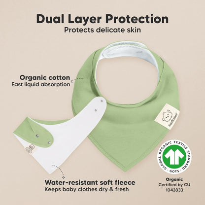 8-Pack Organic Baby Bandana Bibs for Girls - Super Absorbent Triangle Baby Bibs for Drooling and