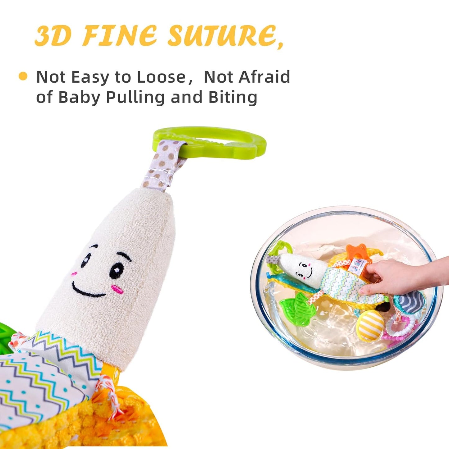 Jollybaby Stroller Rattle Toys for Car Seat Parm, Fruit Plush Hanging Infant Crib Bed Travel