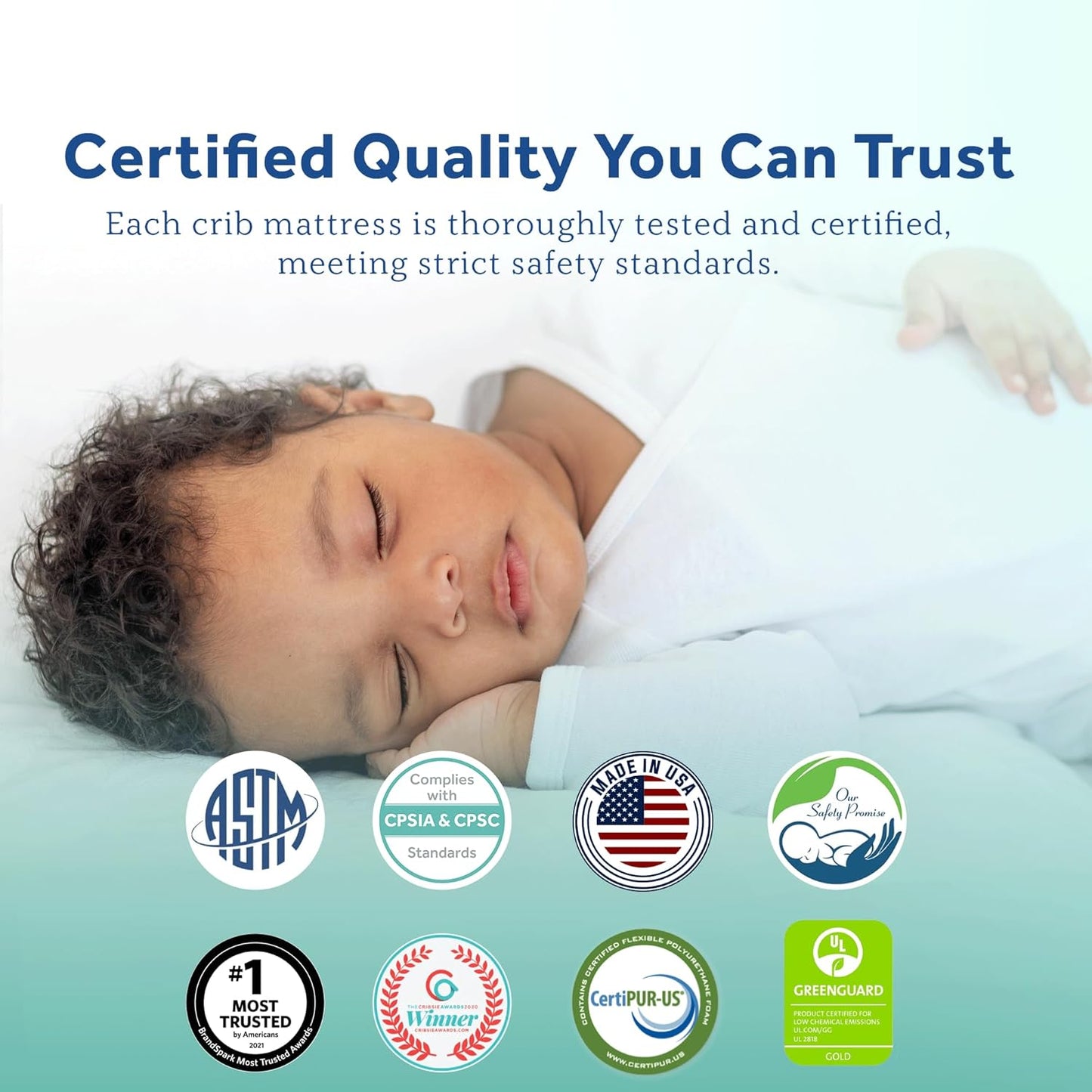 Sealy Baby OptiCool Breathable Crib Mattress, GREENGUARD GOLD Certified, Made in USA, Toddler Bed
