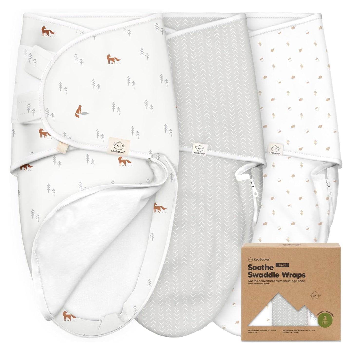 Baby Swaddle Sleep Sacks with Zipper - 3-Pack Swaddles for Newborns 0-3 Months, Infant, Baby Girls