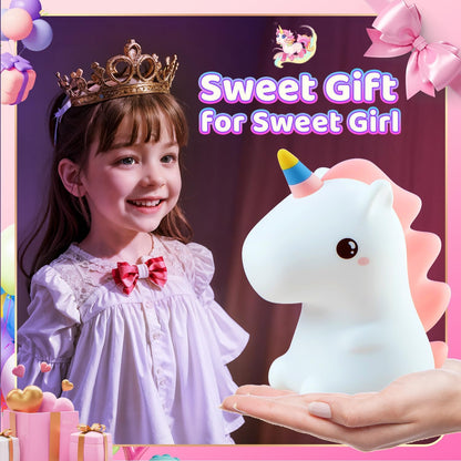 ONEFIRE Unicorn Night Light for Kids,【Cute Gifts&Remote】 16 Colors Cute Night Light,5 Lightness &